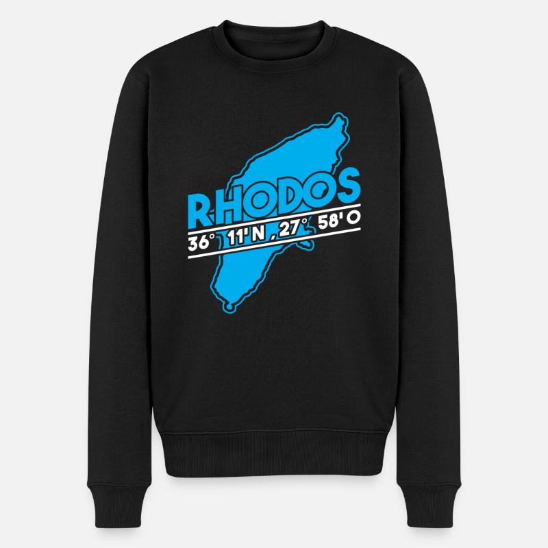 Rhodos Geschenk Griechenland - Männer Premium Bio Pullover - Schwarz
