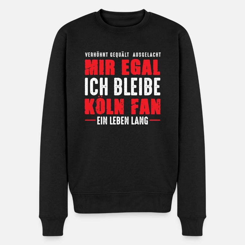 Köln Fan Ein Leben Lang Kölner Kölsch Spruch - Männer Premium Bio Pullover - Schwarz