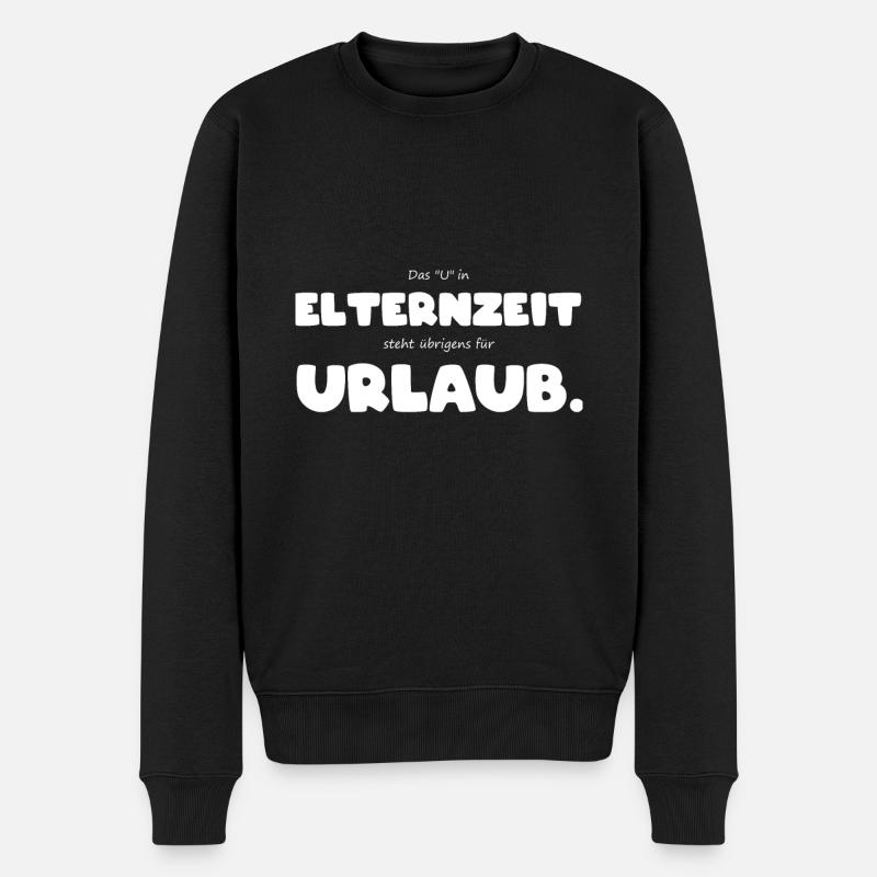 Elternzeit frischgebacken Papa Kollege Geschenk - Männer Premium Bio Pullover - Schwarz