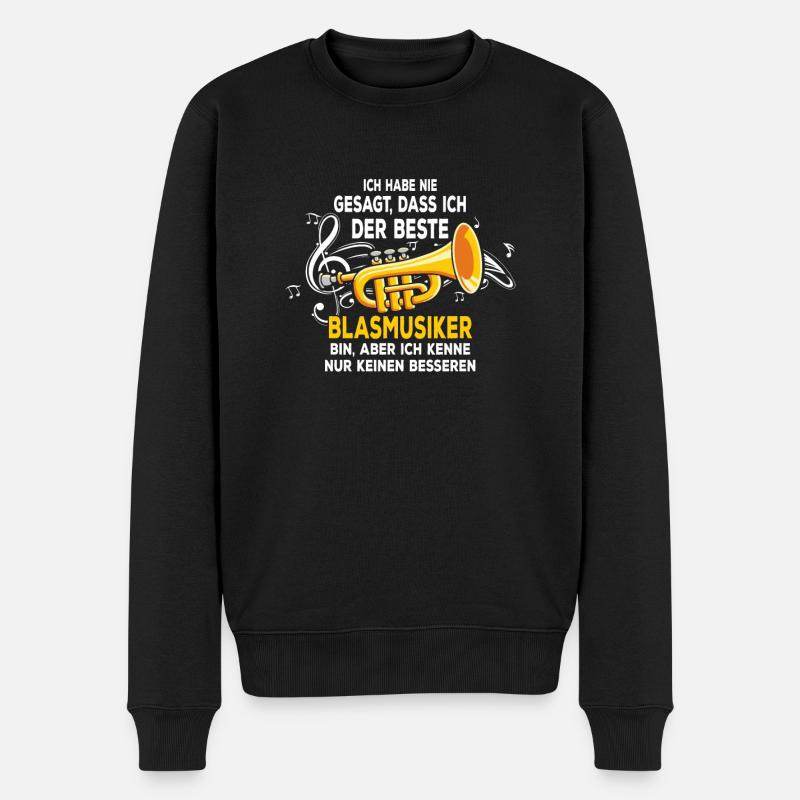 Der Beste Blasmusiker Blasmusik Trompete Musiker - Männer Premium Bio Pullover - Schwarz