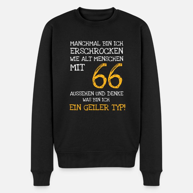 Die schöne Überraschung zum 66. Geburtstag - Männer Premium Bio Pullover - Schwarz