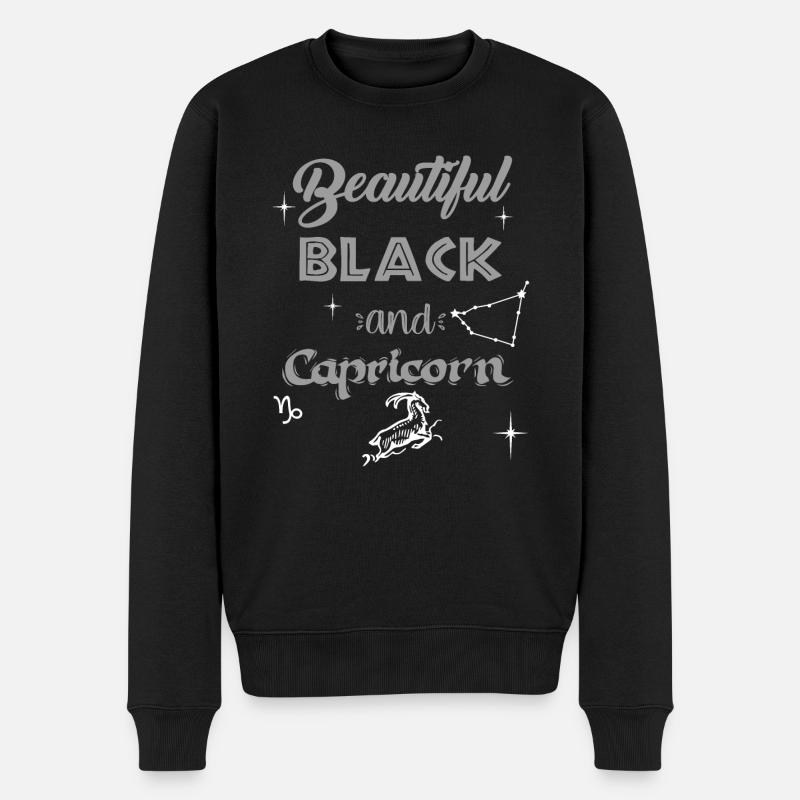 Schöne Schwarz & Steinbock - Männer Premium Bio Pullover - Schwarz