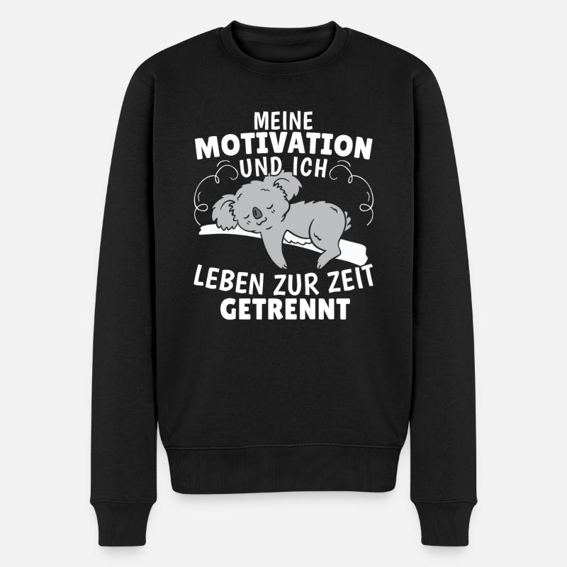 Süßer Koala Meine Motivation und Ich Australien - Männer Premium Bio Pullover - Schwarz