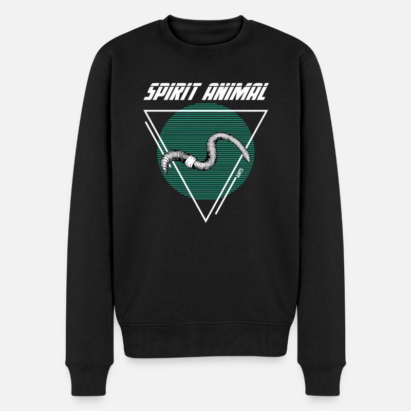 Worm - Männer Premium Bio Pullover - Schwarz