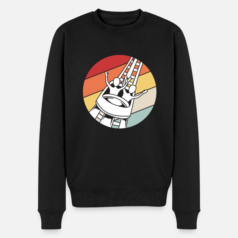 Achterbahn - Männer Premium Bio Pullover - Schwarz