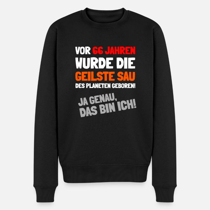 Die schöne Überraschung zum 66. Geburtstag - Männer Premium Bio Pullover - Schwarz