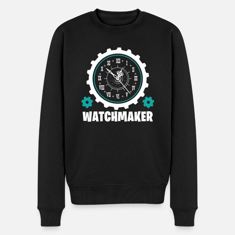 Uhrmacher Uhrenmacher Uhrmachermeister Geschenk - Männer Premium Bio Pullover - Schwarz