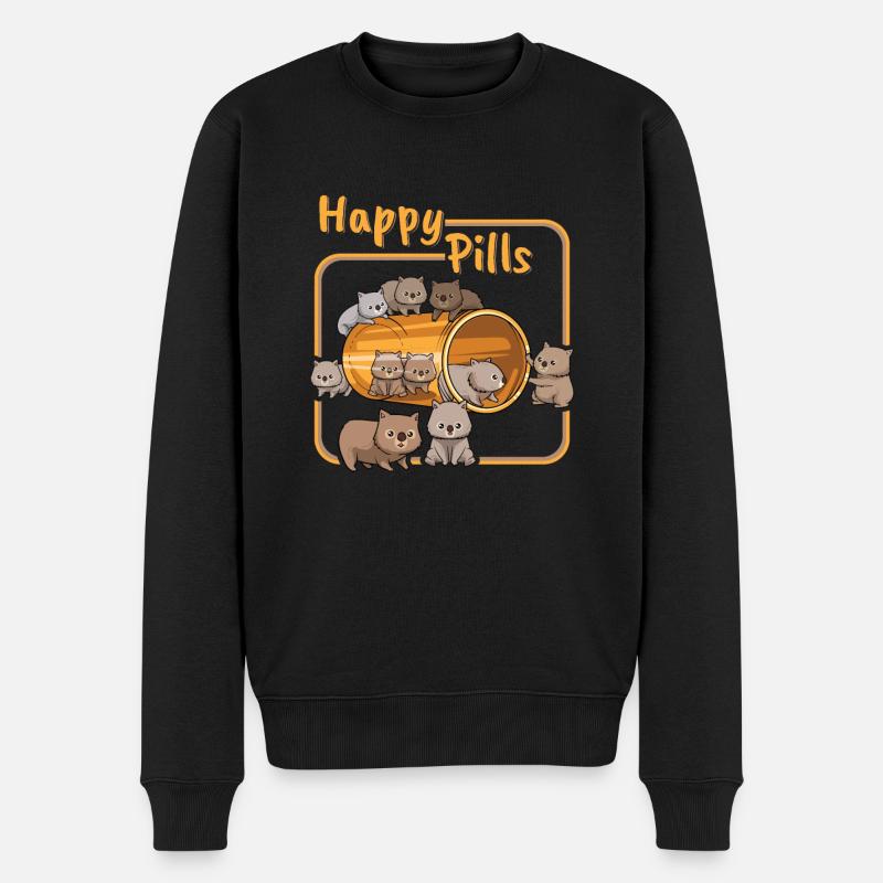 Wombat Australisches Süßes Tier Outback - Männer Premium Bio Pullover - Schwarz