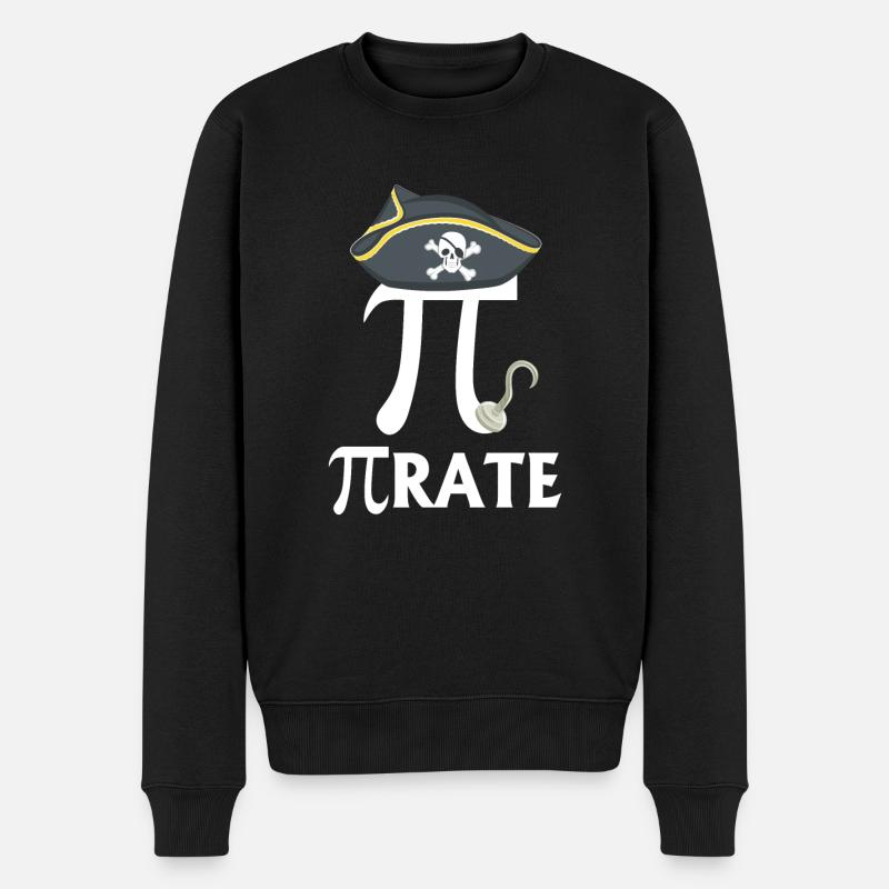 Pirate drôle de jour de Pi - Pull Premium bio Homme - noir