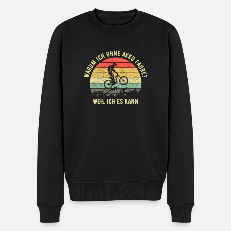 Lustiger Radfahrer Spruch MTB Retro Vintage Bike - Männer Premium Bio Pullover - Schwarz