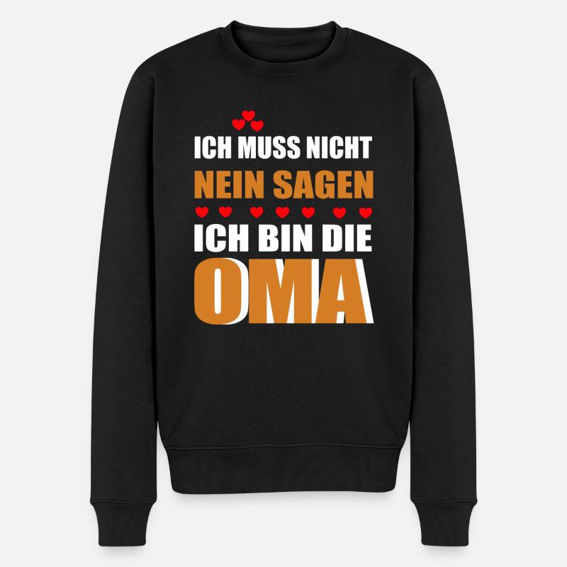 Ich bin die Oma - Männer Premium Bio Pullover - Schwarz