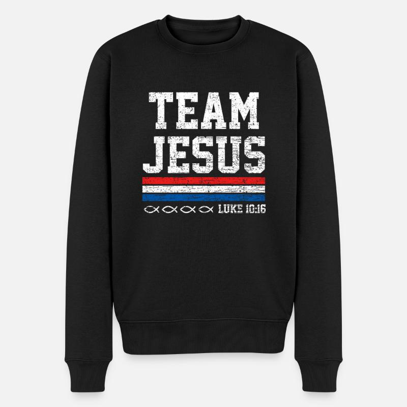 Team Jesus Christus Gott Religion Gebet Glauben Geschenk - Männer Premium Bio Pullover - Schwarz