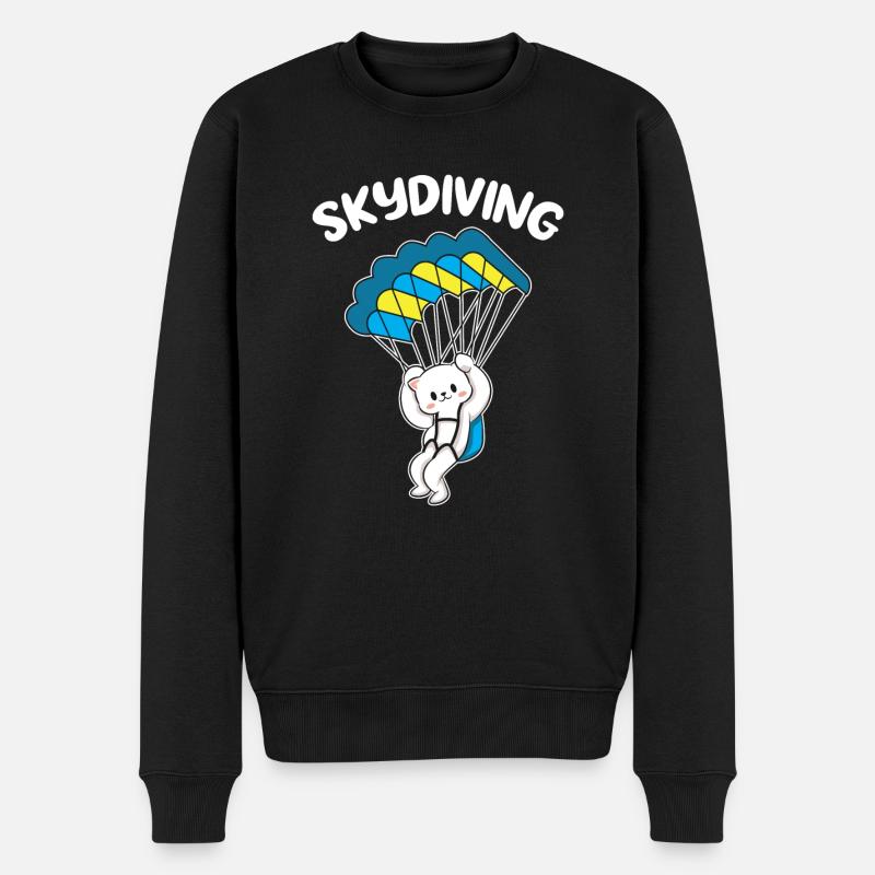 Skydiving chat parachutiste - Pull Premium bio Homme - noir
