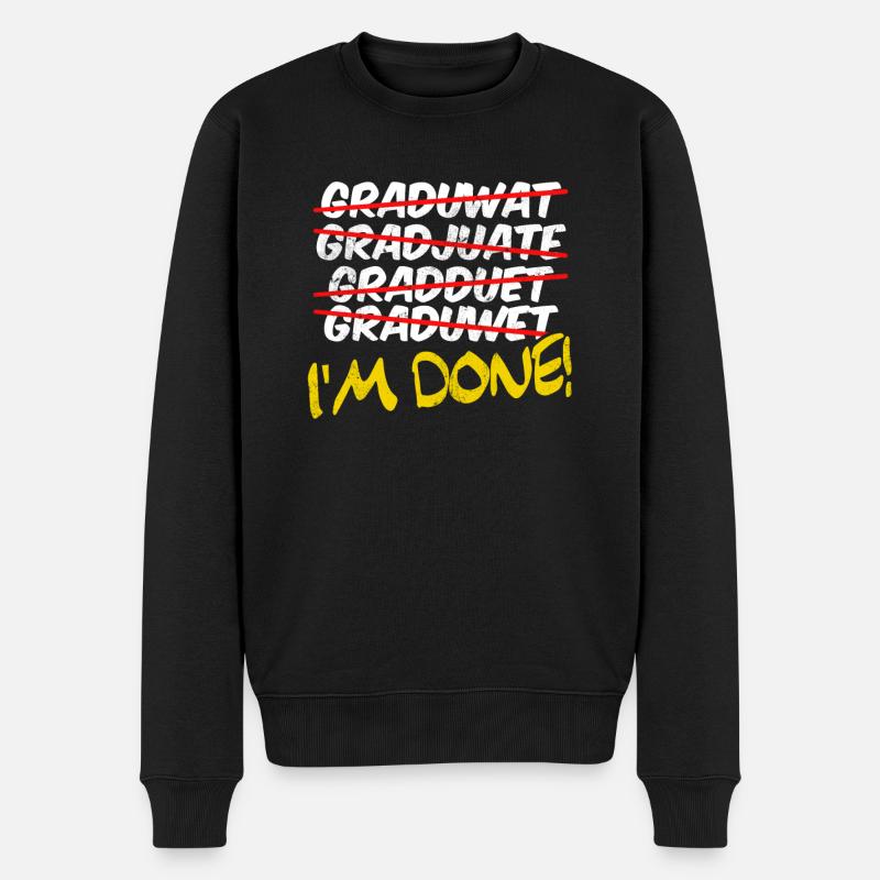 Lustige Schule Graduierung - Männer Premium Bio Pullover - Schwarz