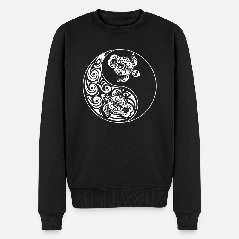 Ying Yang Schildkröte Yin Qigong Tai Chi - Männer Premium Bio Pullover - Schwarz