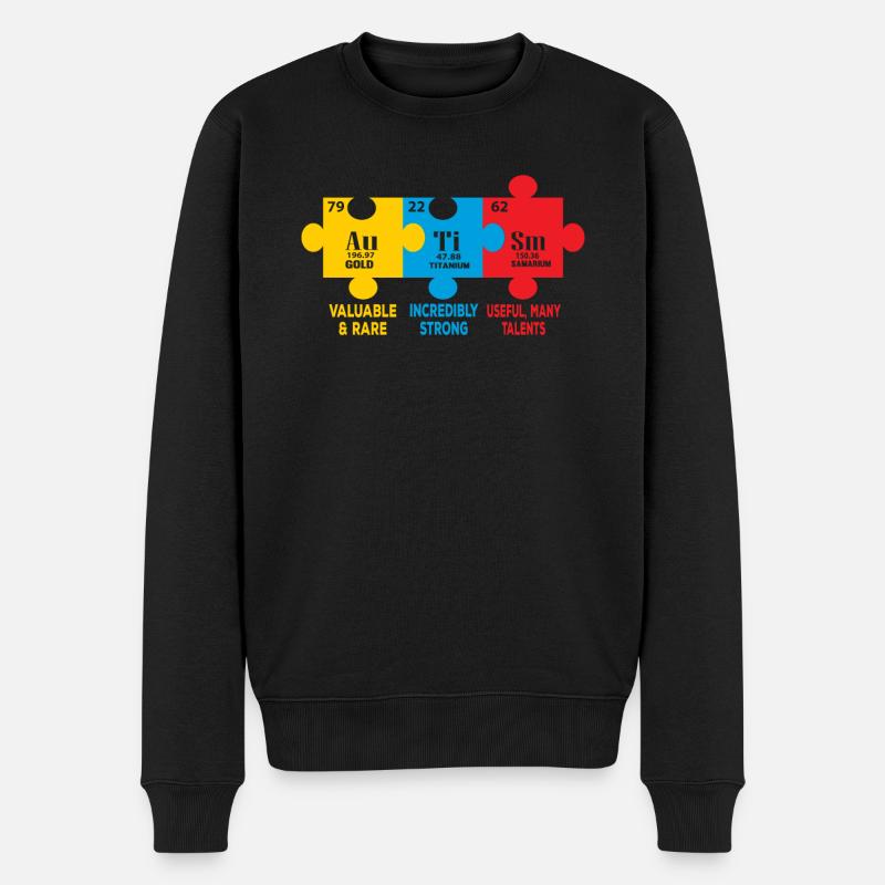 Autism Awareness elements - Männer Premium Bio Pullover - Schwarz