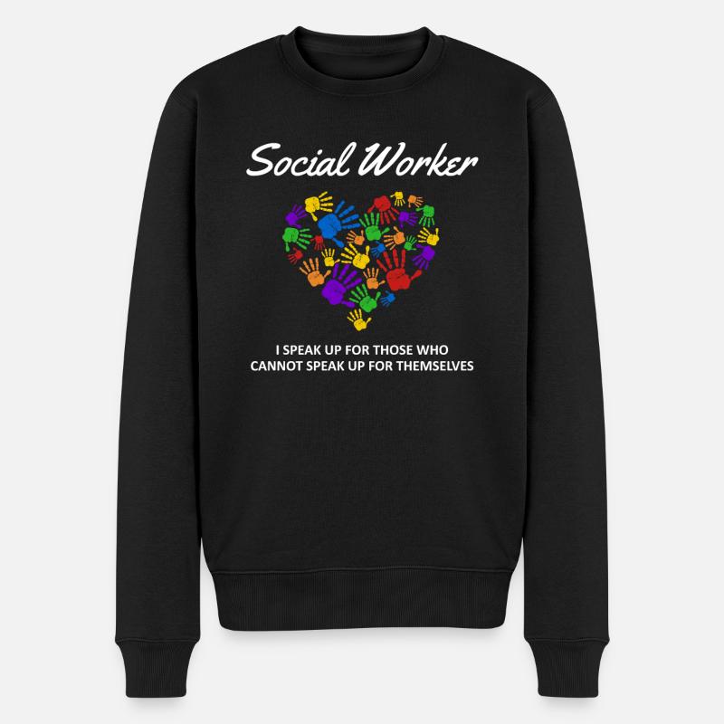 Sozialarbeit Sozialarbeiter Spruch Herz Geschenk - Männer Premium Bio Pullover - Schwarz