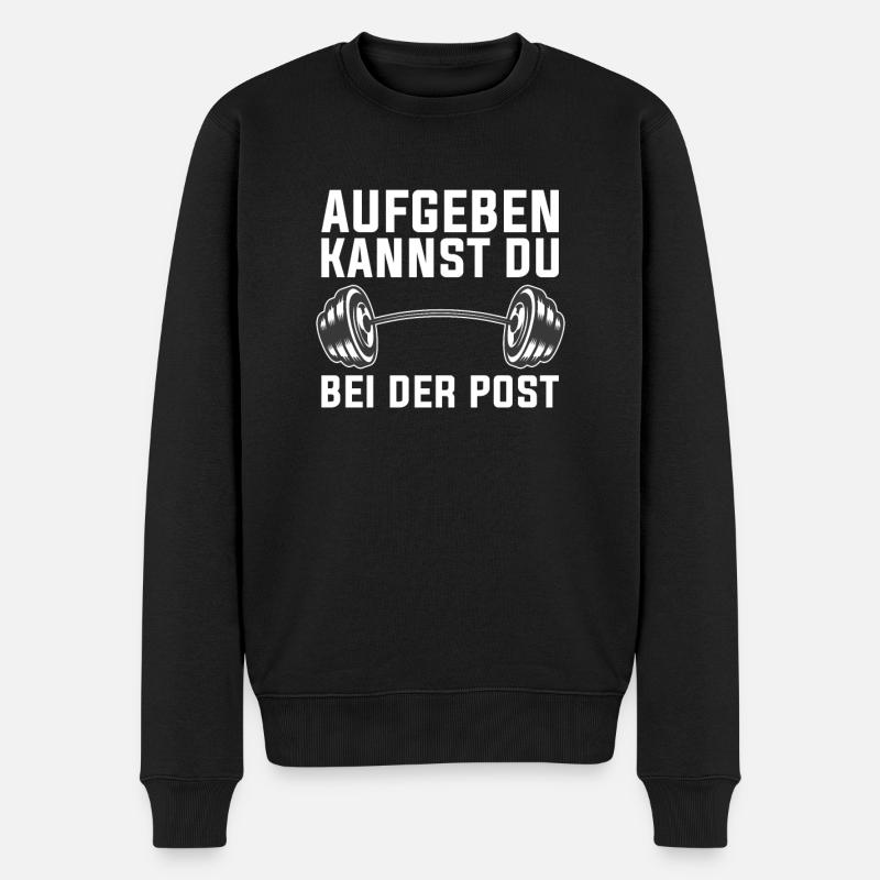 Gewichtheben Gewichtheber Langhantel - Männer Premium Bio Pullover - Schwarz
