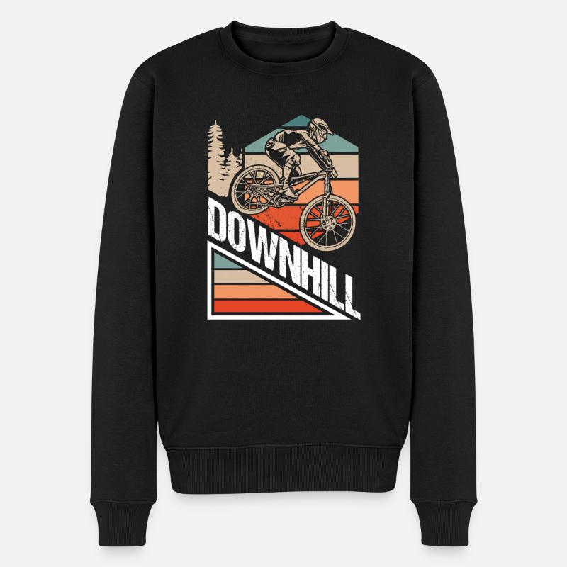 Downhill Downhill Fahrrad - Männer Premium Bio Pullover - Schwarz