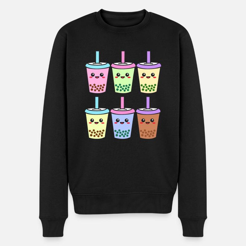 Bubble Tee Boba Tea - Männer Premium Bio Pullover - Schwarz