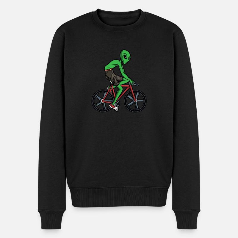 Alien Außerirdischer - Männer Premium Bio Pullover - Schwarz