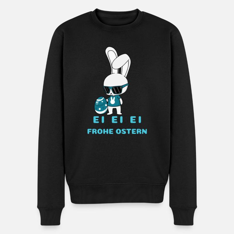 Frohe Ostern - Männer Premium Bio Pullover - Schwarz