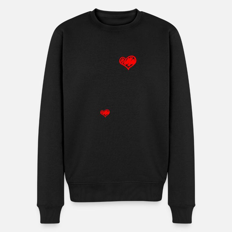 Double coeur annonce grossesse bébé - Pull Premium bio Homme - noir