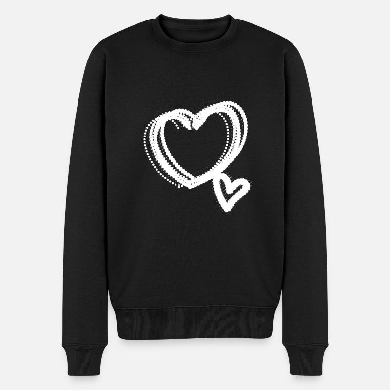 Coeur blanc - Pull Premium bio Homme - noir