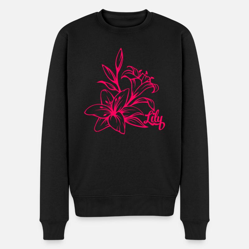 Lys fleurs plante - Pull Premium bio Homme - noir