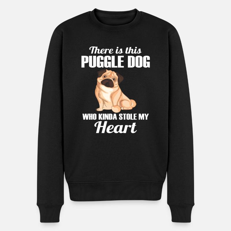 Puggle Hund Pug Haustier Hundebesitzer Pugs - Männer Premium Bio Pullover - Schwarz