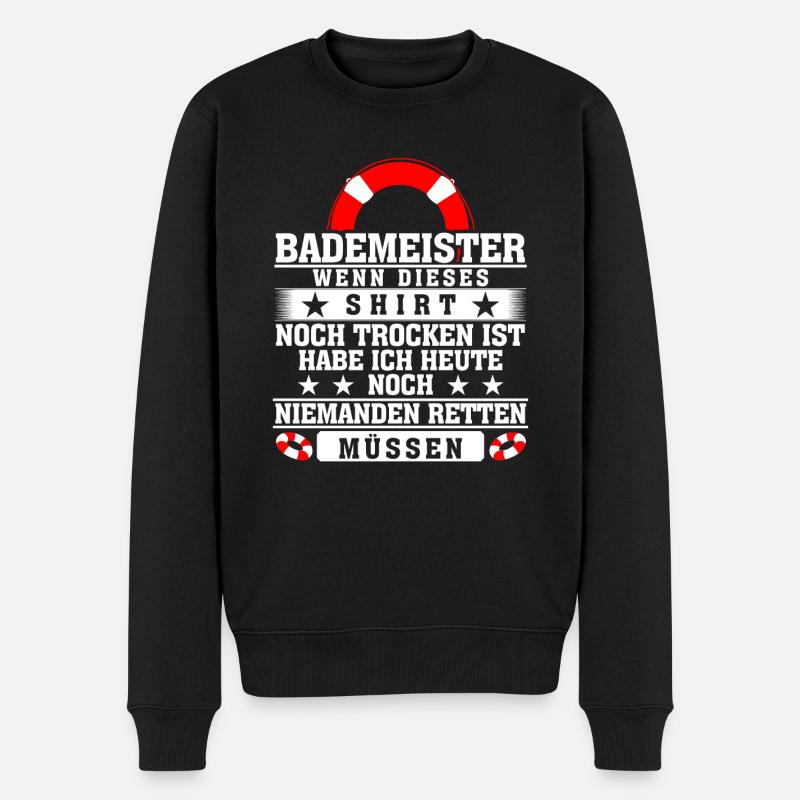 Bademeister Rettungsschwimmer - Männer Premium Bio Pullover - Schwarz