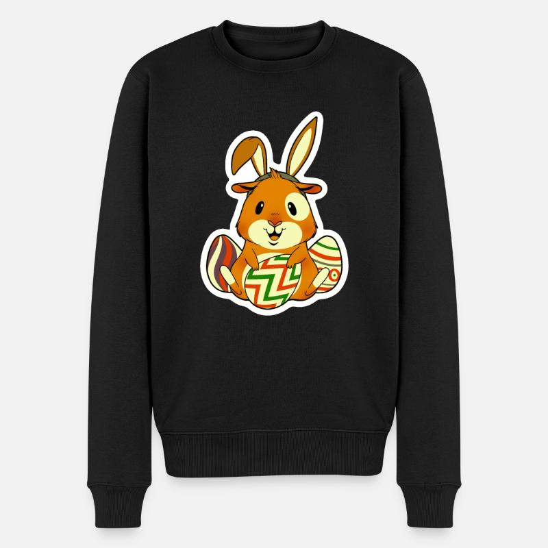 Guinea pig as Easter - Men's Premium Organic Jumper - black