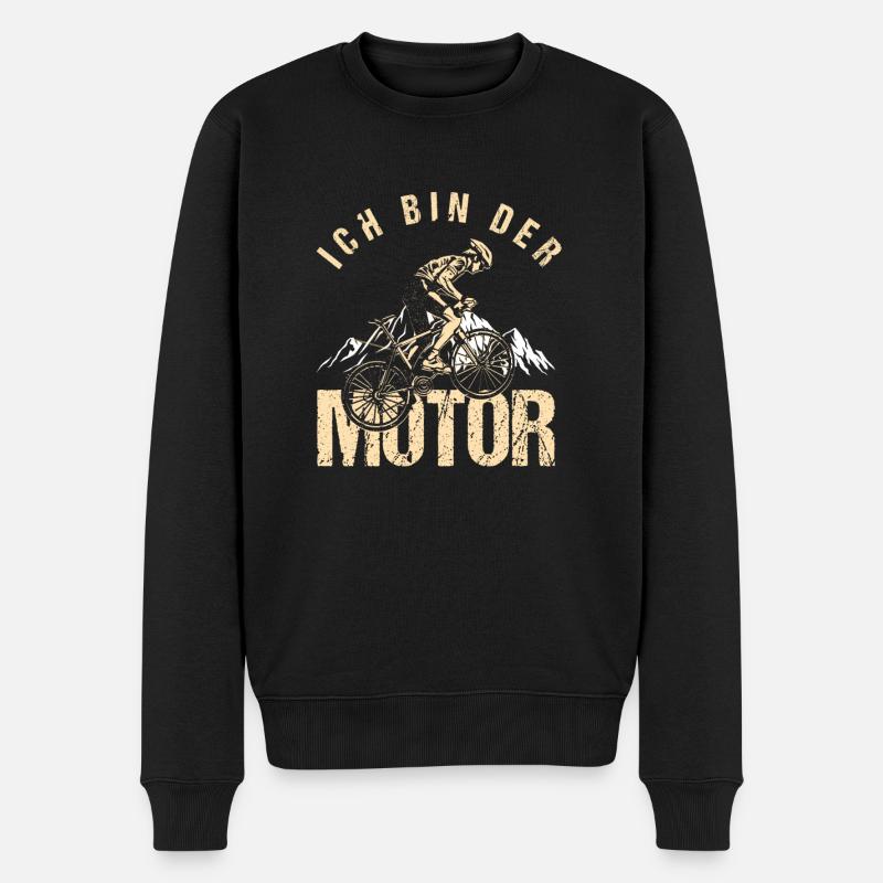 Ich Bin Der Motor Fahrrad Ohne Akku - Männer Premium Bio Pullover - Schwarz