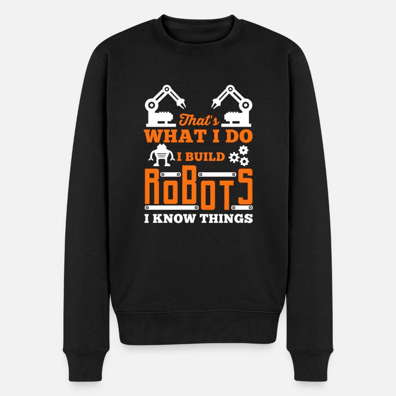 Robotik-T-Shirt Ich baue Roboter für Nerds und - Männer Premium Bio Pullover - Schwarz