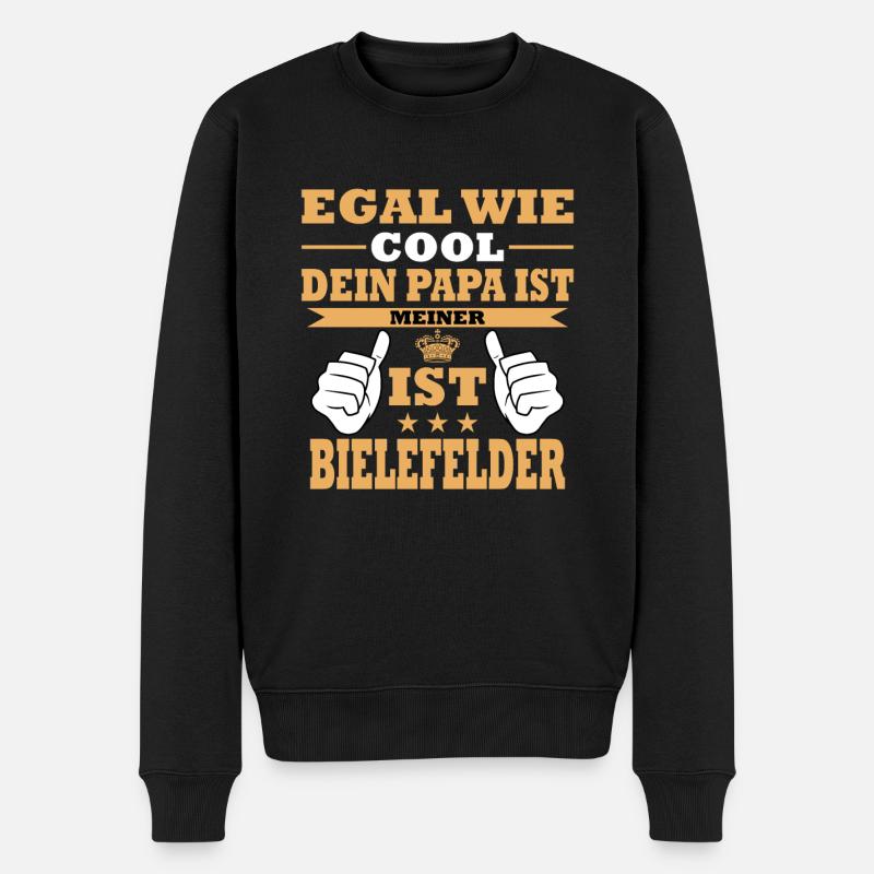 Bielefeld Bielefelder Papa - Männer Premium Bio Pullover - Schwarz