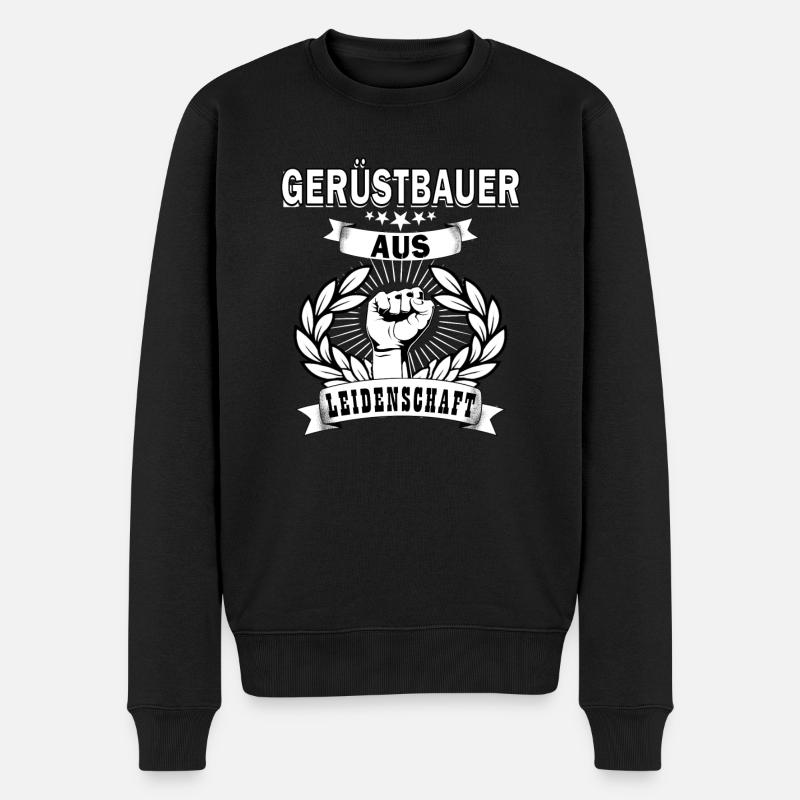 Gerüstbauer Gerüstbau Baustelle Gerüst Spruch - Männer Premium Bio Pullover - Schwarz