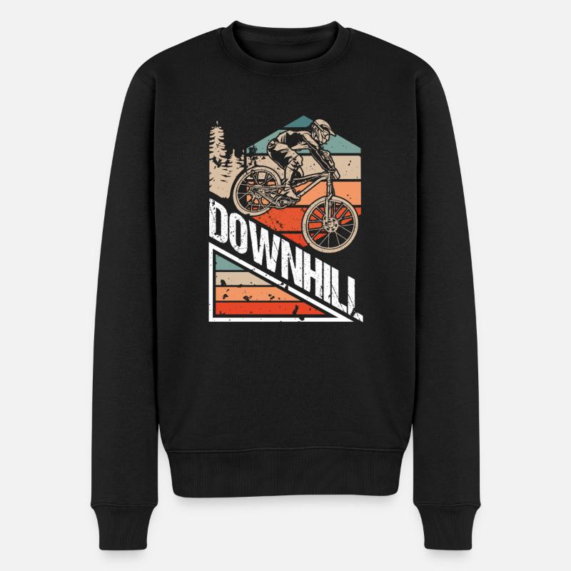 Downhill Downhill Fahrrad - Männer Premium Bio Pullover - Schwarz