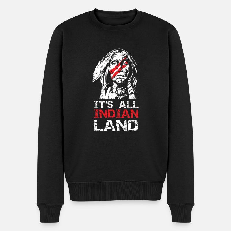 Native American All Indian Land Bekleidung - Männer Premium Bio Pullover - Schwarz