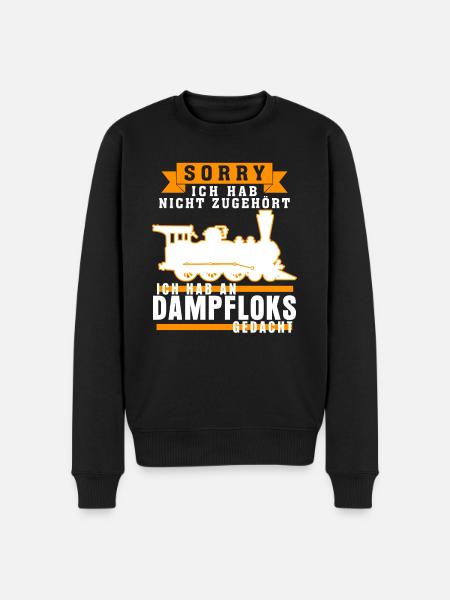 Dampflok Spruch Eisenbahn Dampfloks - Männer Premium Bio Pullover - Schwarz