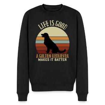 Golden retriever Makes it Batter Goldi - Men's Premium Organic Jumper - black - Front - Nico (187cm)