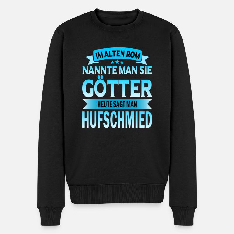 Hufschmied Hufschmiede Hufeisen Amboss Beruf - Männer Premium Bio Pullover - Schwarz