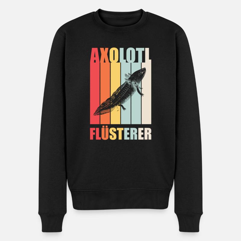 Axolotl Flüsterer - Männer Premium Bio Pullover - Schwarz