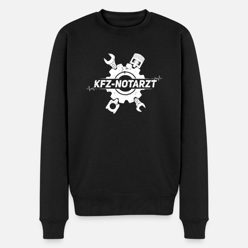 KFZ Notarzt Mechaniker Schrauber Reparatur Lustig - Männer Premium Bio Pullover - Schwarz
