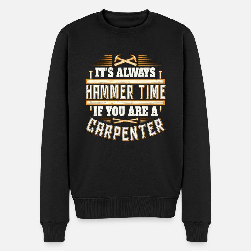 Zimmermann Geschenk - Zimmerer Handwerker - Männer Premium Bio Pullover - Schwarz