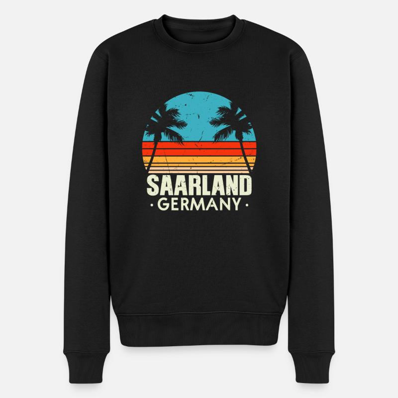 Saarland Retro Vintage Design - Männer Premium Bio Pullover - Schwarz