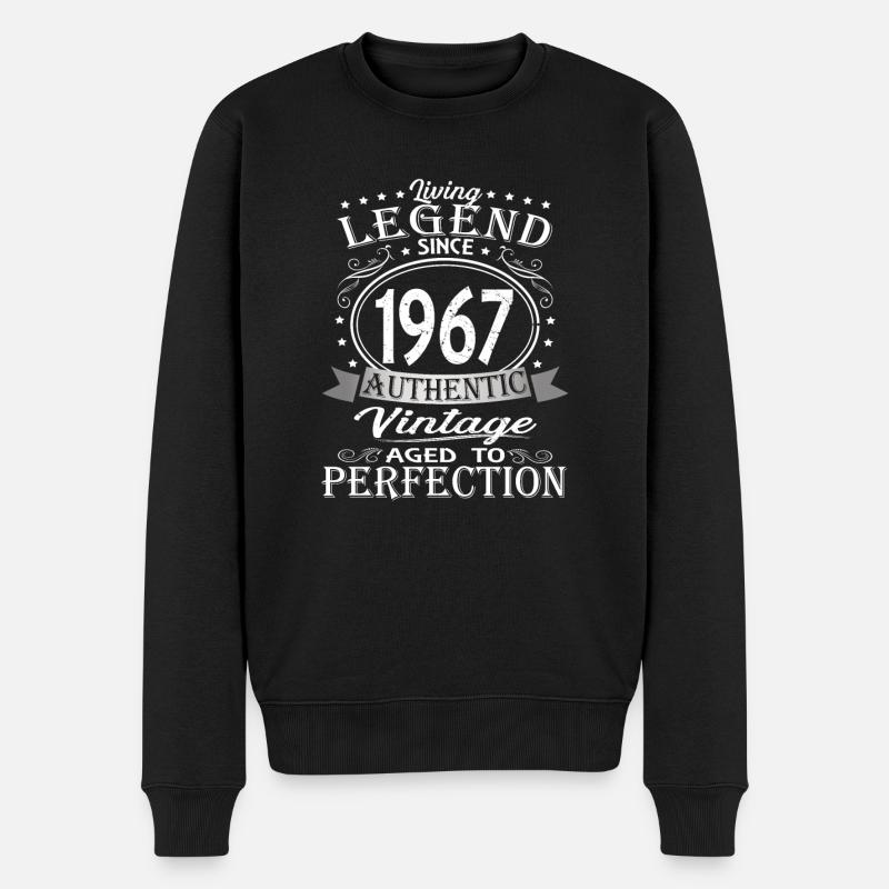 Jahrgang 1967 lustiger Spruch - Männer Premium Bio Pullover - Schwarz