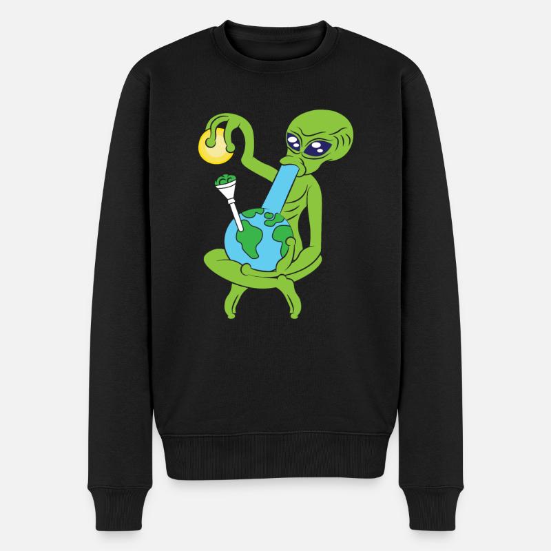 Alien Smoking - Männer Premium Bio Pullover - Schwarz