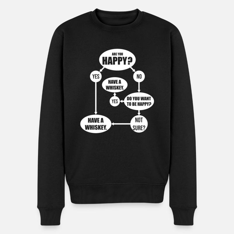 Whisky Spruch Whiskey Trinker - Männer Premium Bio Pullover - Schwarz