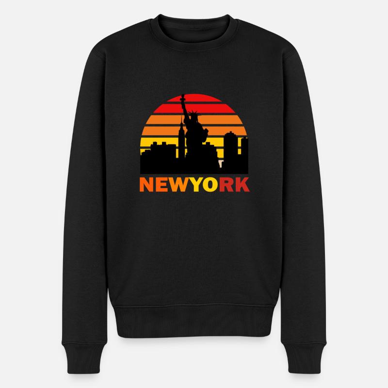 accro à newyork - Pull Premium bio Homme - noir