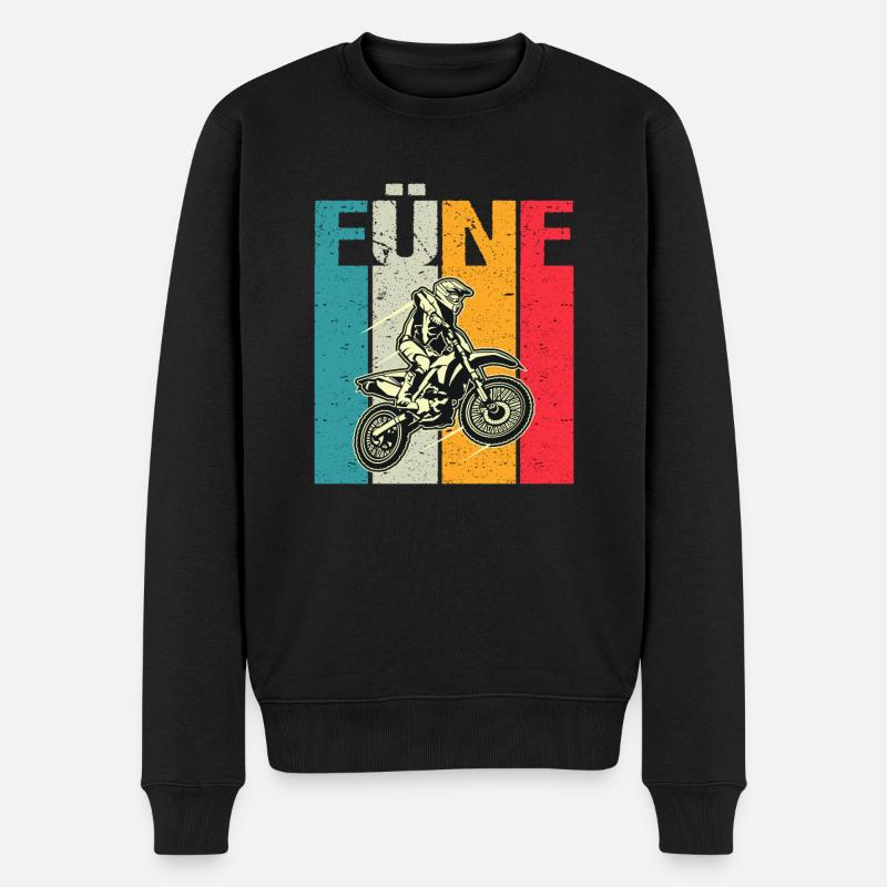 Kinder 5. Geburtstag Motocross Motorcross 5 Jahre - Männer Premium Bio Pullover - Schwarz